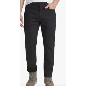 NWT Weatherproof Vintage  Fleece Line Canvas Relaxed Blk Thermal Insulated 38X30